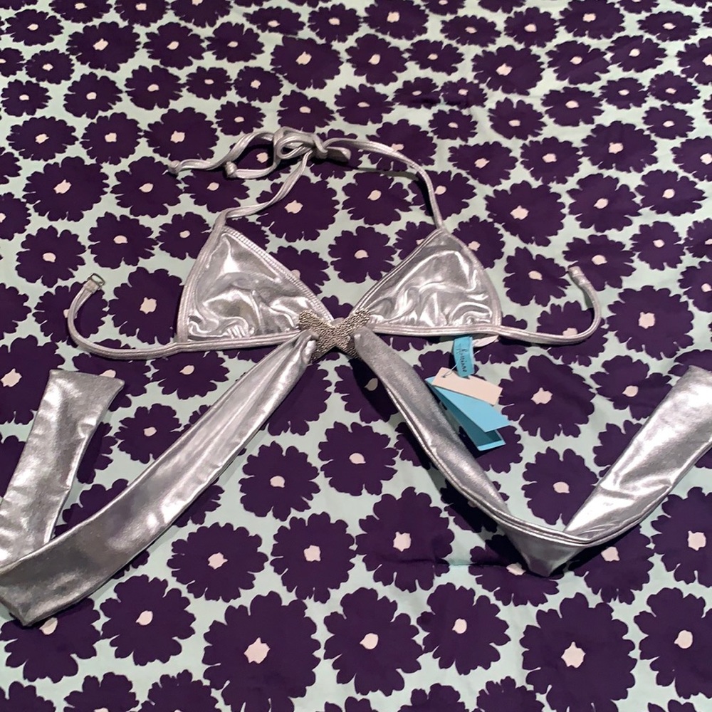 Y2K Marciano Silver Swim Top
